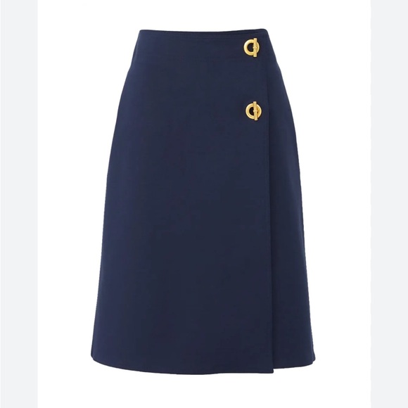 Tory Burch Ruth Skirt Navy New with tags - Picture 2 of 7